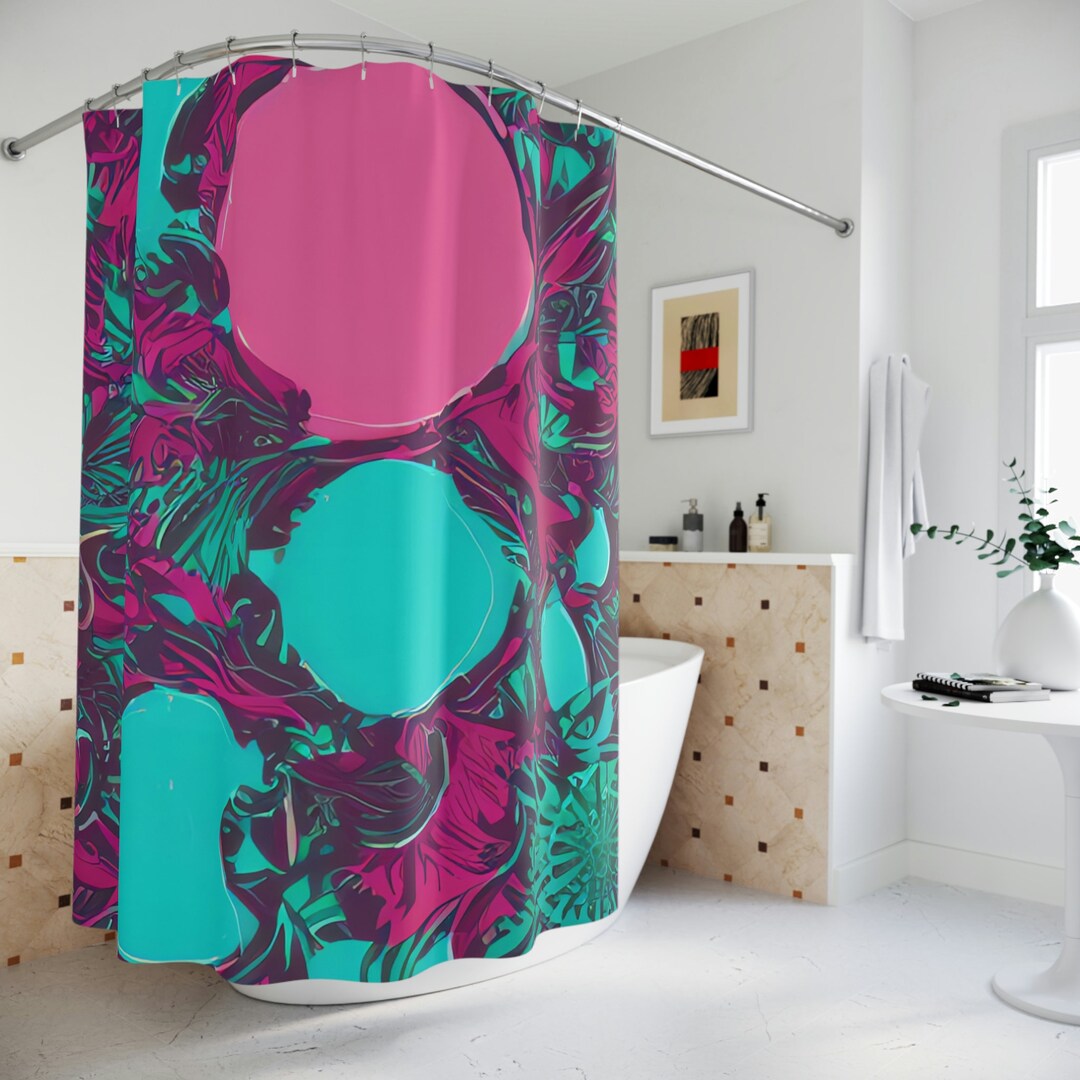Marble Shower Curtain AI Art Print, Modern Bathroom Decor, Abstract Art