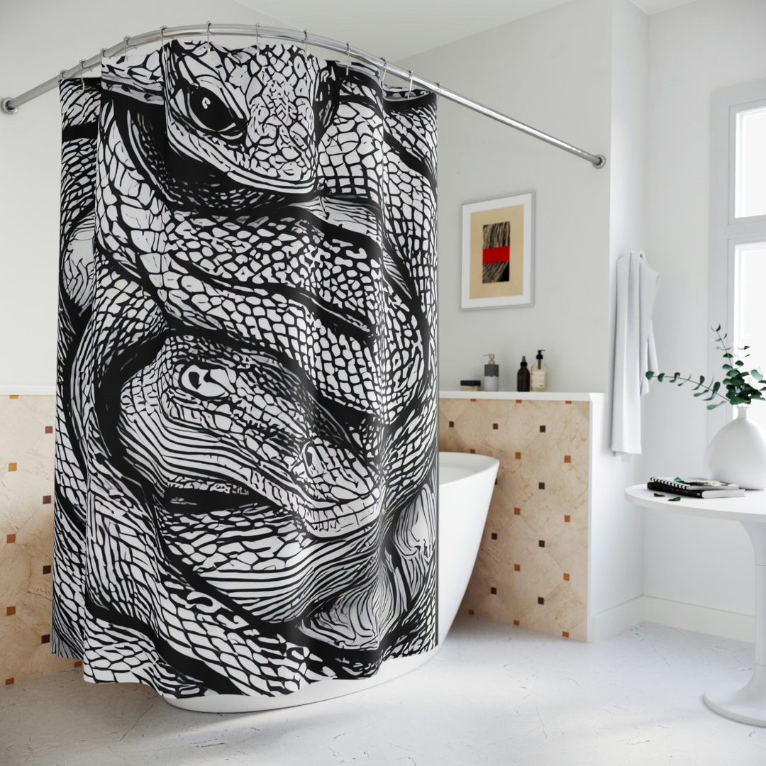 Drawing Bug Pattern Print Bathroom Shower Curtain