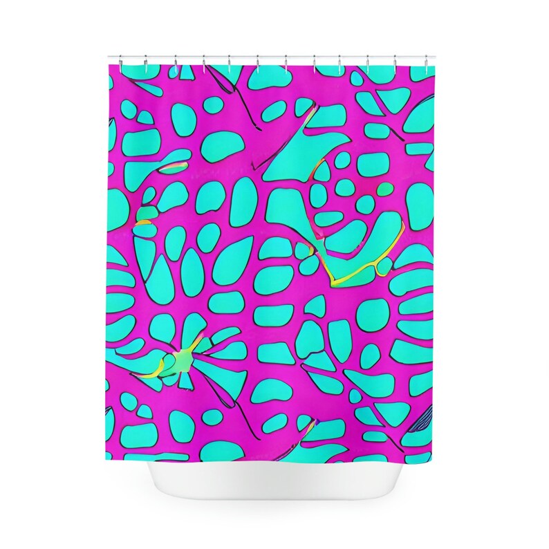 Purple Boho Shower Curtain AI Art Print Modern Bathroom Etsy