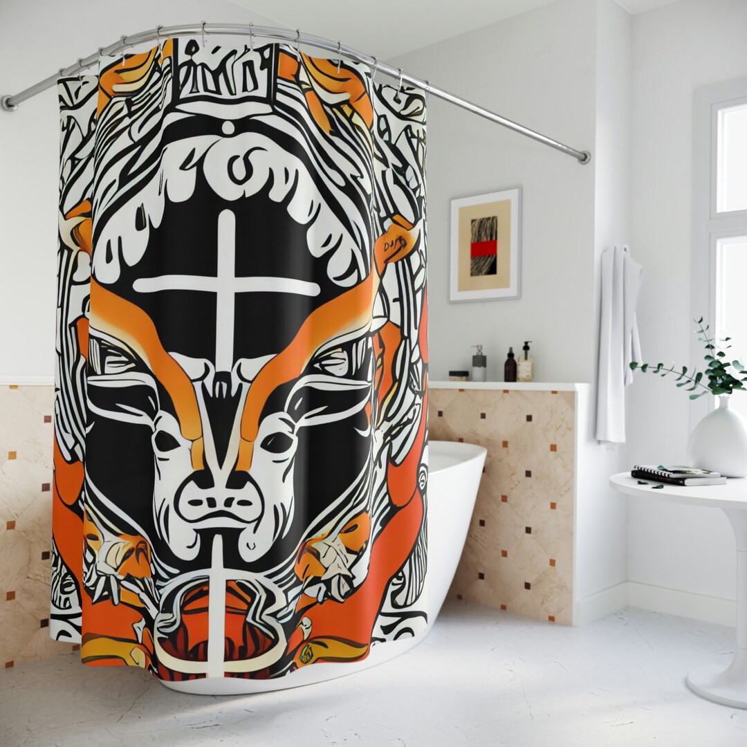 Aries Zodiac Shower Curtain AI Art Print, Modern Bathroom Decor, Zodiac Shower Curtain - Etsy