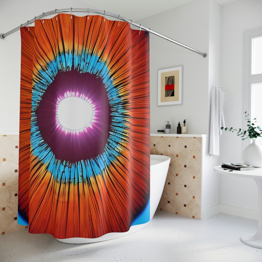 Sunshine Shower Curtain AI Art Print, Modern Bathroom Decor, Kids