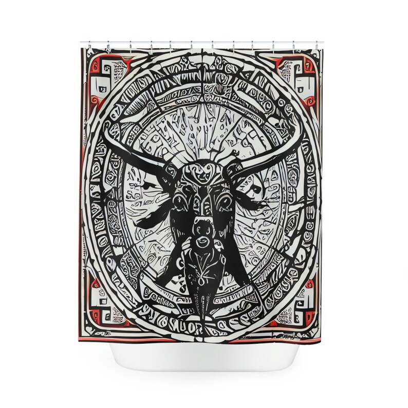Taurus Zodiac Shower Curtain AI Art Print, Modern Bathroom Decor, Zodiac Shower Curtain - Etsy