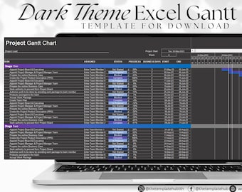 Professional Excel Gantt Chart Automated Project Timeline - Etsy