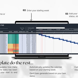 Professional Excel Gantt Chart | Automated Project Timeline | Microsoft ...