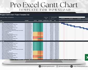 Professional Excel Gantt Chart | Automated Project Timeline | Microsoft Excel Template