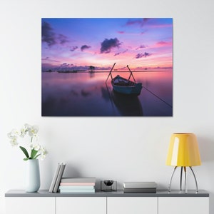 Sunset On The Lake Wall Art Canvas, Canvas Print