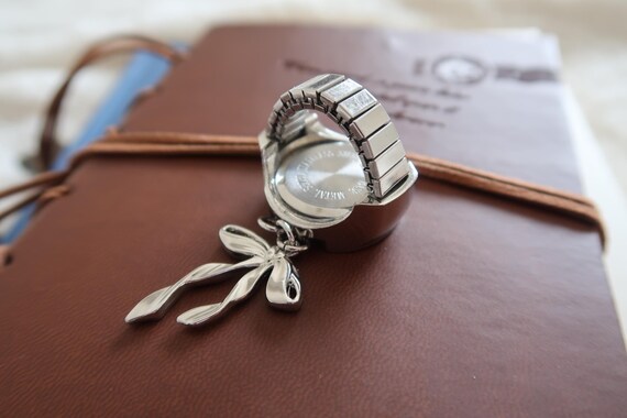 Vintage Silver Watch Ring (Adjustable) - image 5