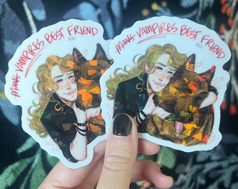 lestat and mojo holographic vinyl sticker