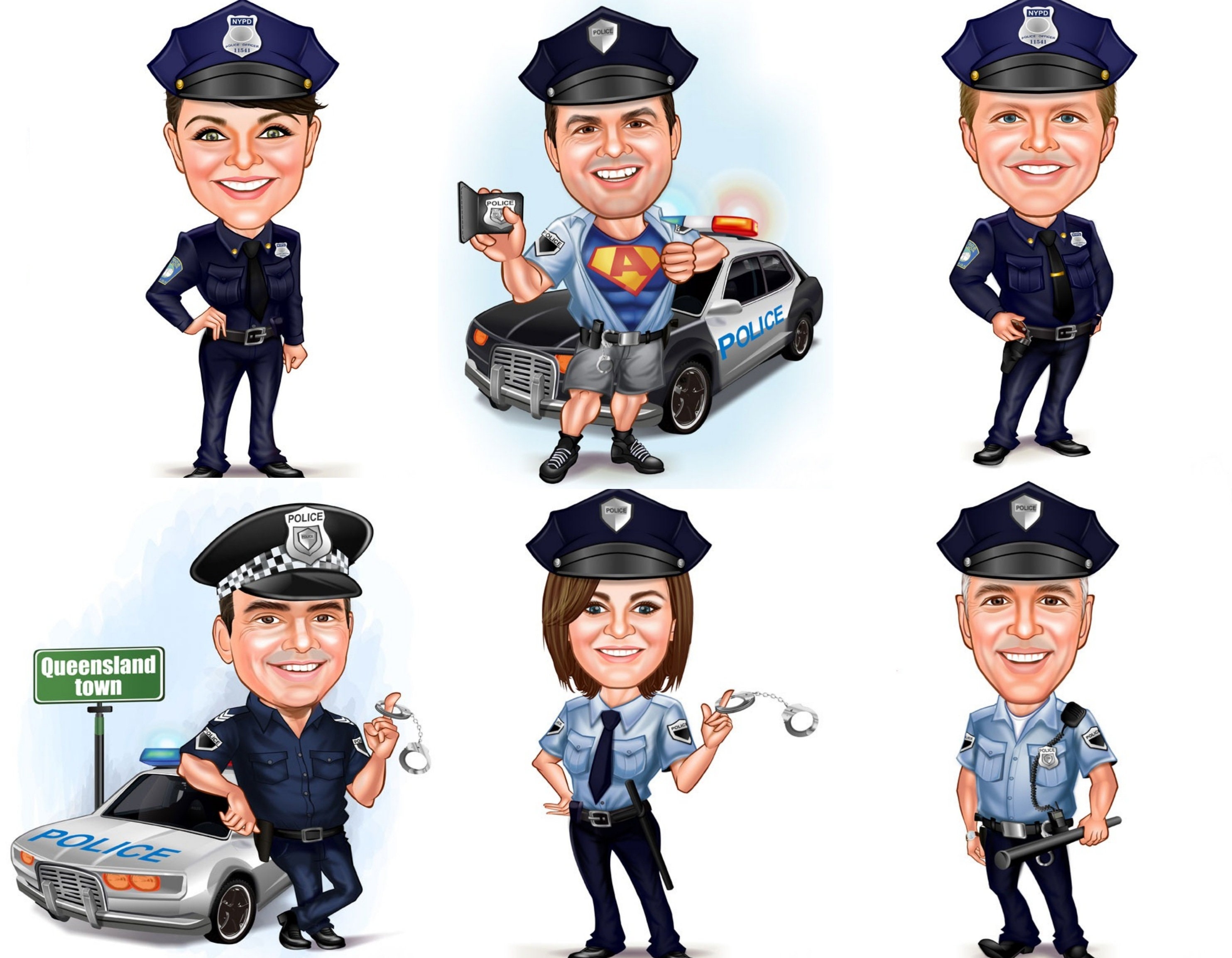 Police Officer Gifts for Men Custom Portrait From Photo / Police Retirement  Gift / Police Gifts for Men / Cop Gifts for Police Officers 