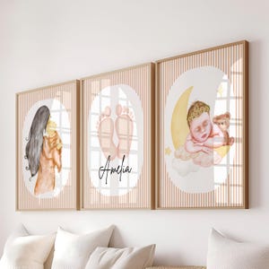 Personalized Watercolor Baby Name Print: Nursery Wall Art (Digital Download)