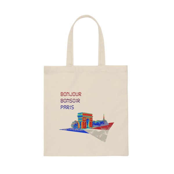 Paris Pop Art Canvas Tote Bag, Eiffel Tower  Tote Bag, France  Tote Bag, Paris  Tote Bag, Arc de Triomphe  Tote Bag