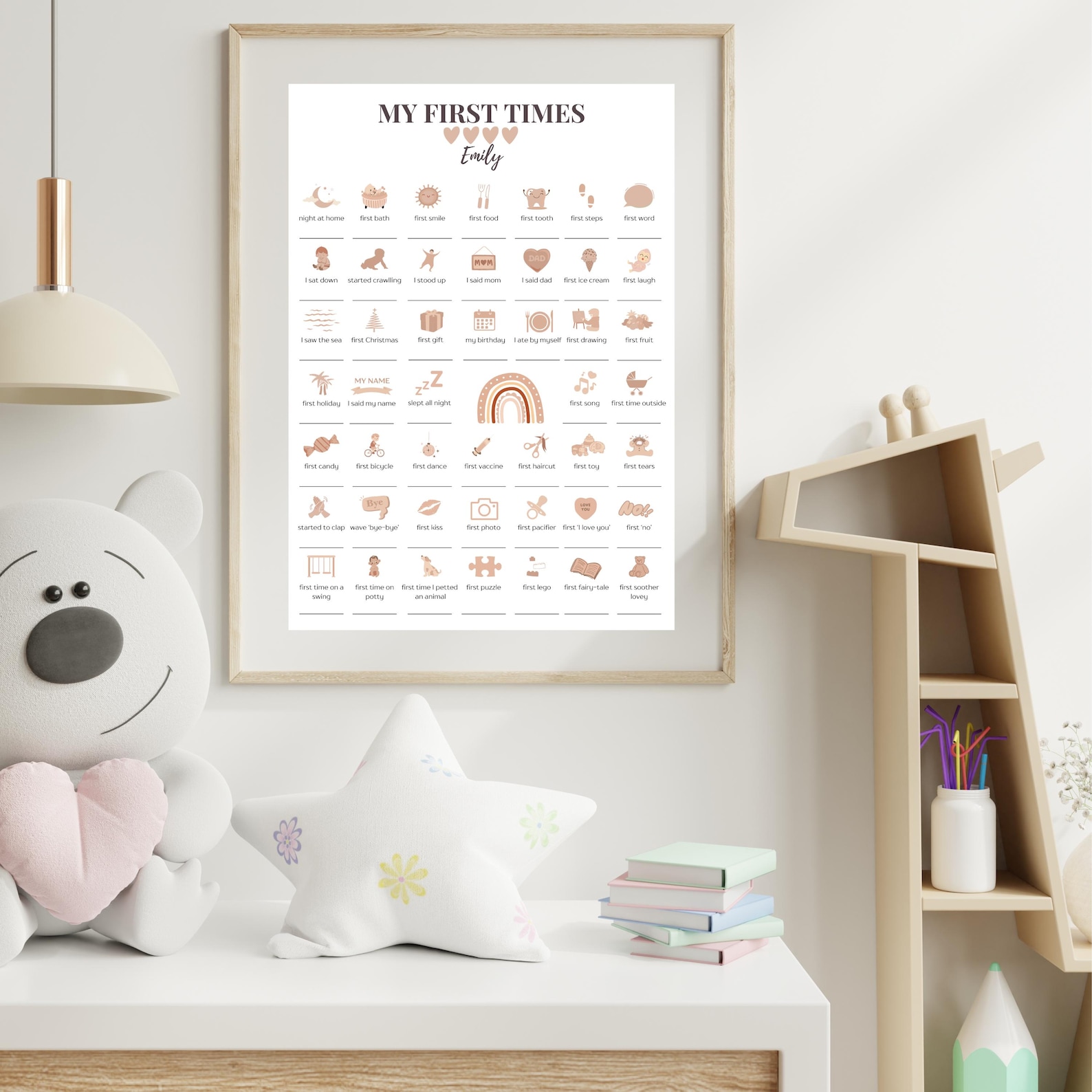 My First Times, Gift for A New Born Baby, Editable Baby First Times ...