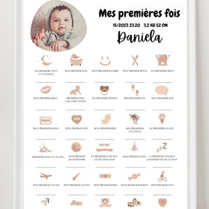 Mi primer cartel de bebé, cartel de nacimiento de bebé, fechas importantes del bebé, decoración de la pared de la habitación del bebé, regalo de nacimiento del bebé, cartel de fechas del bebé