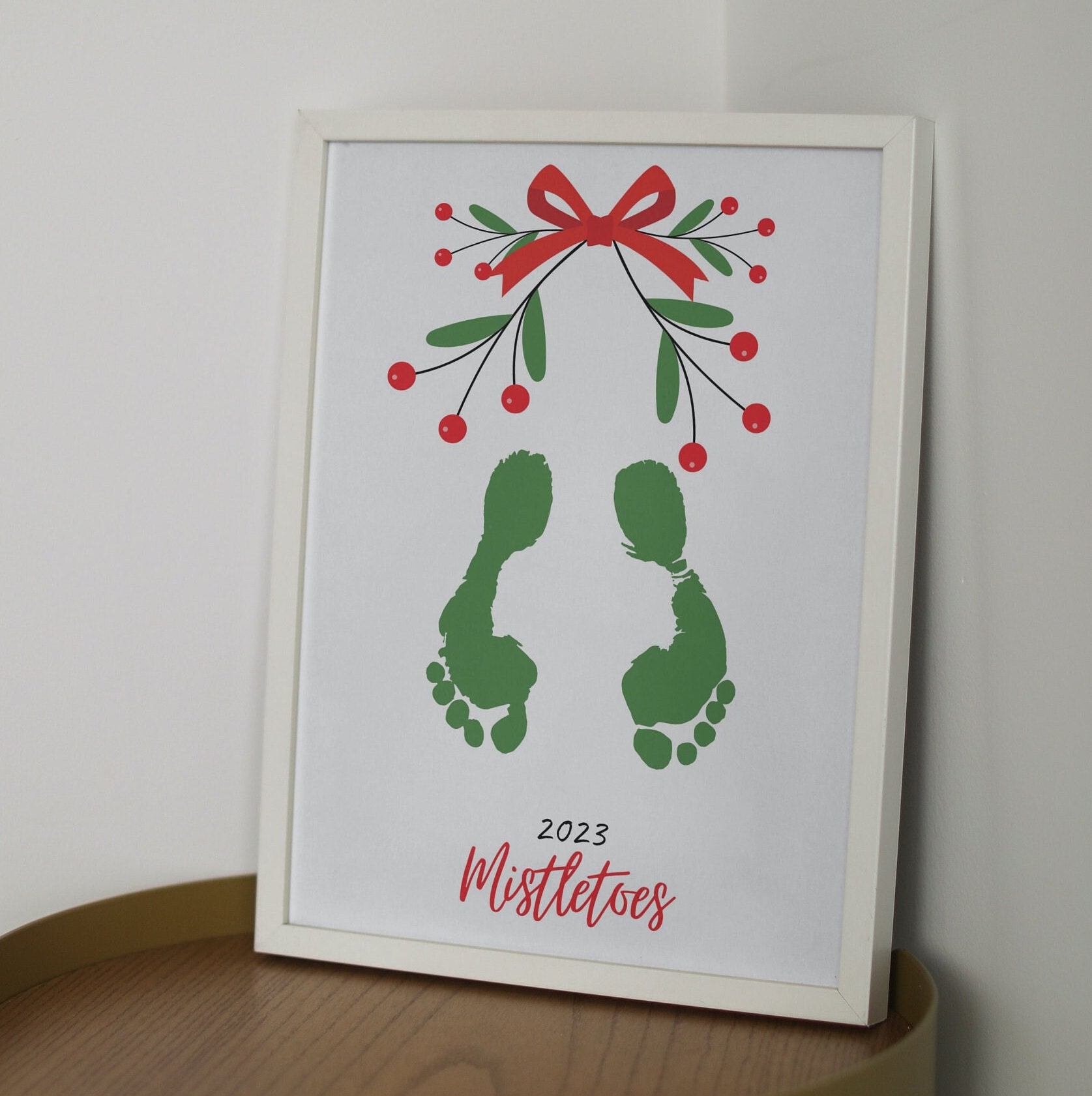 Printable Mistletoe Footprint 2023 Mistletoes Mistle-toes - Etsy