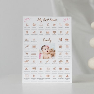Personalisierte My First Times Baby Poster Digital, Baby Dates Poster, Baby Geburtsposter, Baby Wichtige Daten, Babyzimmer Wanddekoration