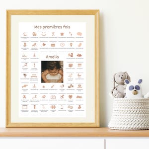 Póster personalizado de mi primer bebé, póster de nacimiento del bebé, decoración de la pared de la habitación del bebé, póster digital de mi primera vez, póster del recién nacido