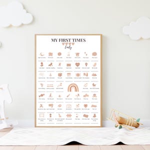 Meine ersten Male, Geschenk für ein neugeborenes Baby, bearbeitbares Baby erste Male Poster, Babypartygeschenke, Baby erstes Jahr, Baby Memory Print