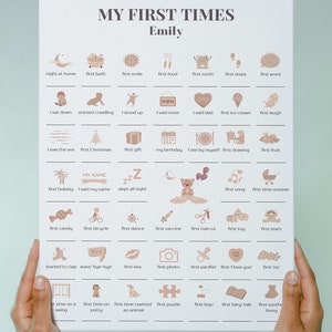 Mi cartel de primera vez, regalo para un recién nacido, cartel de primera vez del bebé, regalo de baby shower, impresión de memoria del bebé, cartel digital del bebé del osito de peluche