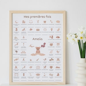 Poster My first times baby | Baby room wall decoration | Baby birth poster | Digital Poster | Birth gift idea