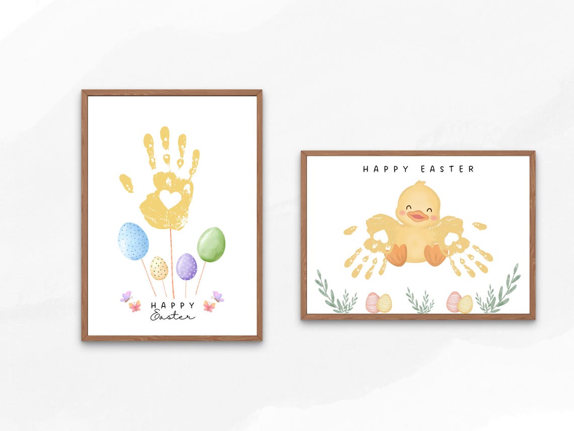 Easter Handprint Craft Bundle, Easter Craft for Toddlers Set of 12 ...