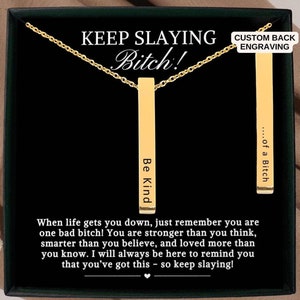 Personalized &#39;Be Kind&#39; Hidden Message Necklace: Motivational Stainless Steel Jewelry