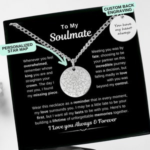 Cadeau personnalisé collier carte des étoiles pour homme, collier chaîne cubaine, cadeau petit ami, cadeau mari, cadeau d'anniversaire, cadeau Saint-Valentin, cadeau de Noël