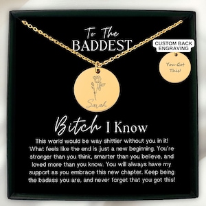 Personalized Birthflower Necklace: Engraved Stainless Steel Gift
