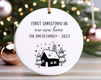 Our First Home Ornament – Personalized First Christmas in New Home Keepsake, Housewarming Gift for Couple