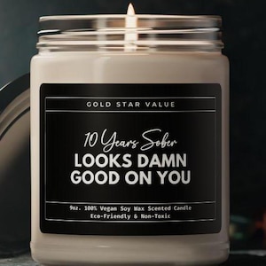 10 Year Sobriety Candle: Funny Milestone Gift