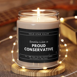 Proud Conservative Candle: Republican Gift, USA Made