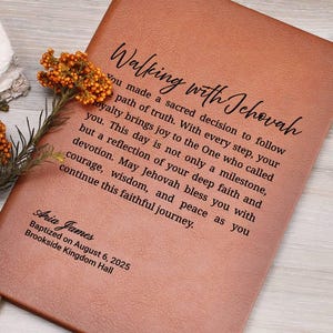 Personalized Adult Baptism Gift | JW Baptism Journal | Walking With Jehovah image 1