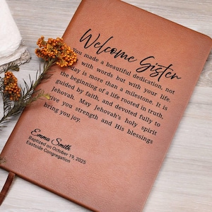 Welcome Sister Journal • JW Baptism Gift • Adult Baptism Keepsake • Personalized Dedication Notebook image 1