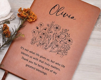 Personalized Leather Journal for Her | Best Friend Gift