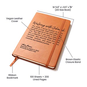 Personalized Adult Baptism Gift | JW Baptism Journal | Walking With Jehovah image 5