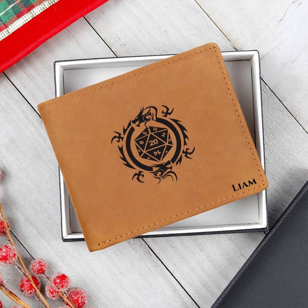 D&D Men's Leather Wallet, Custom Wallet Gift for Him, Teen Boy Wallet ...