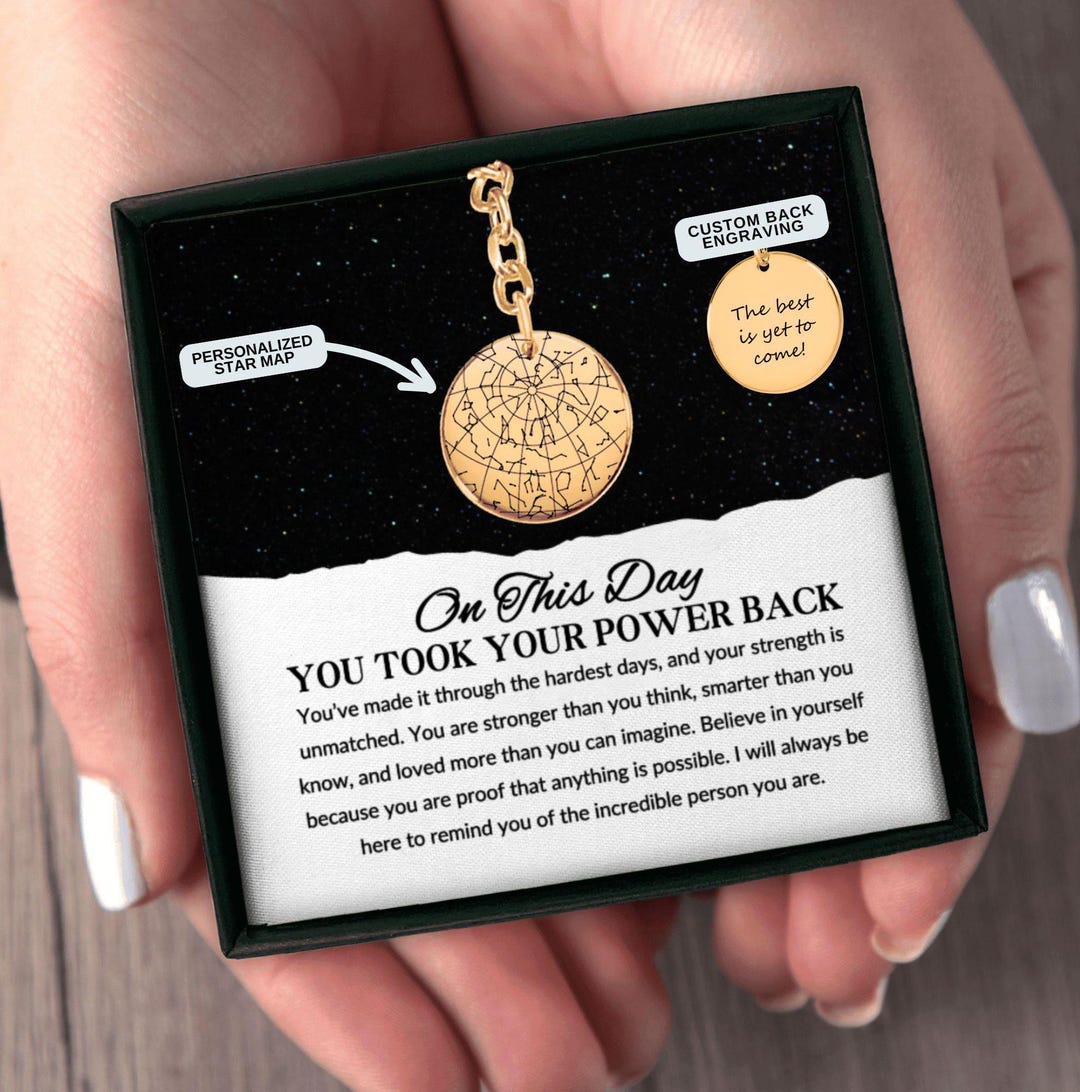 Recovery Star Keychain Personalized Star Map Keychain | Divorce, Recovery & Encouragement Gift ...