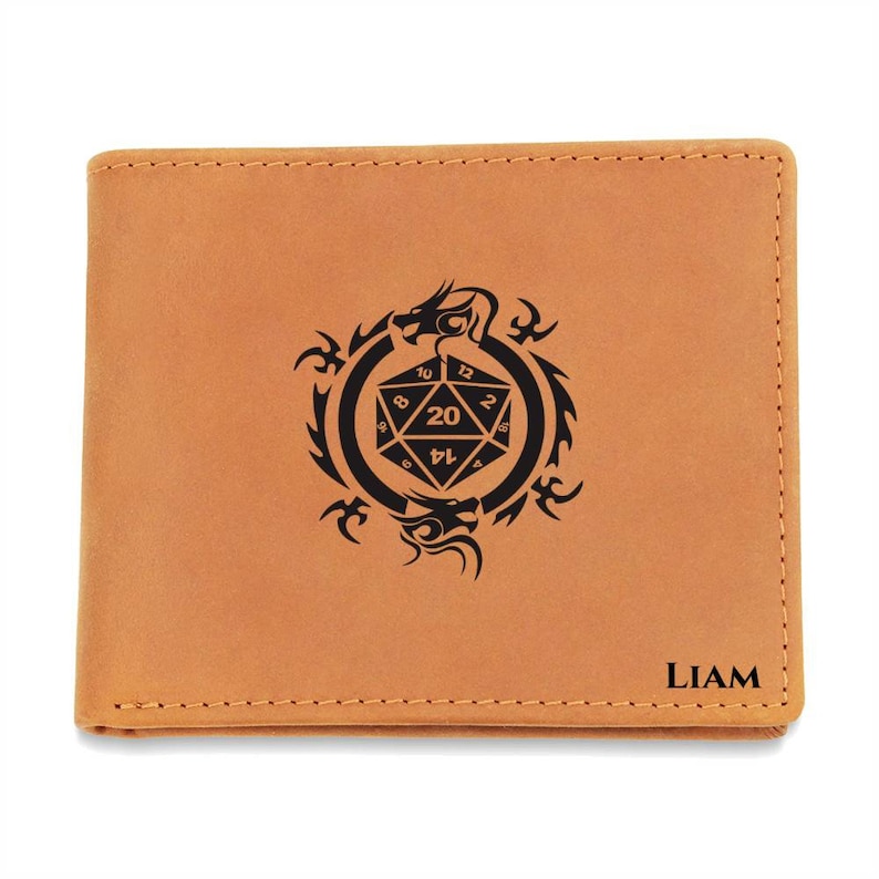 D&D Men's Leather Wallet, Custom Wallet Gift for Him, Teen Boy Wallet ...