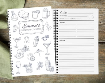 Personalized Cocktail Recipe Book: Custom Mixology Gift