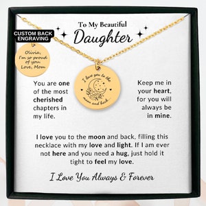 To My Daughter Necklace, Personalized Gift for Daughter, Gift From Dad, Gift from Mom, Birthday Gift for Daughter, Daughter Graduation Gift