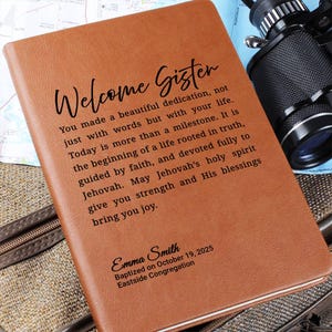 Welcome Sister Journal • JW Baptism Gift • Adult Baptism Keepsake • Personalized Dedication Notebook image 5