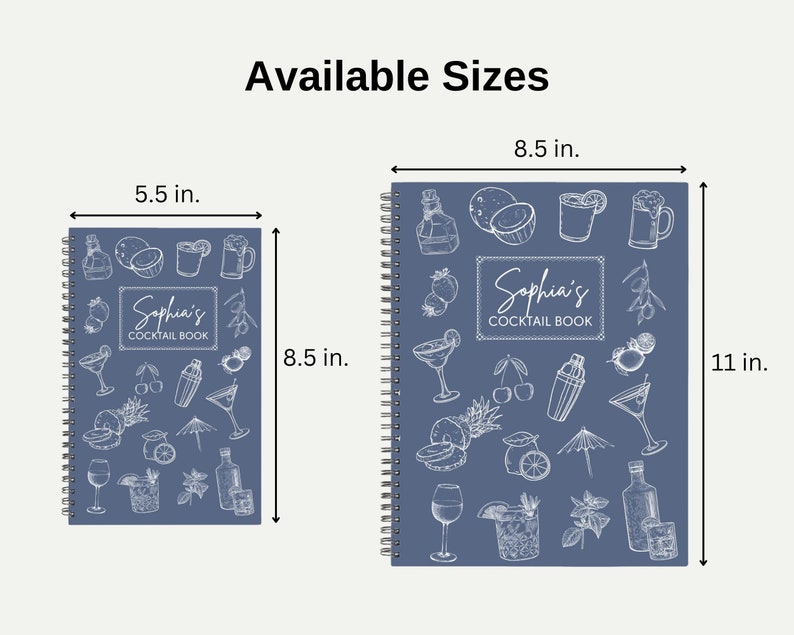 Personalized Cocktail Recipe Book, Cocktail Book, Gift for Bartender