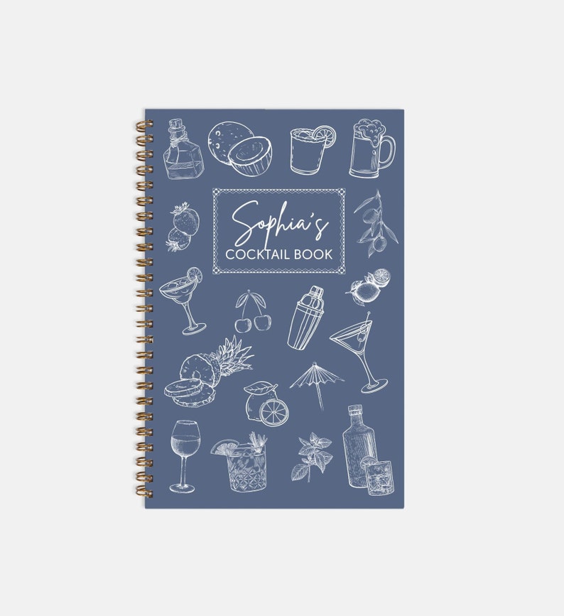 Personalized Cocktail Recipe Book, Cocktail Book, Gift for Bartender