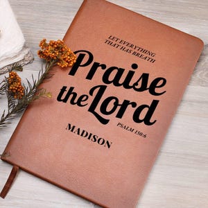Personalized Vegan Leather Prayer Journal: Engraved Christian Gift