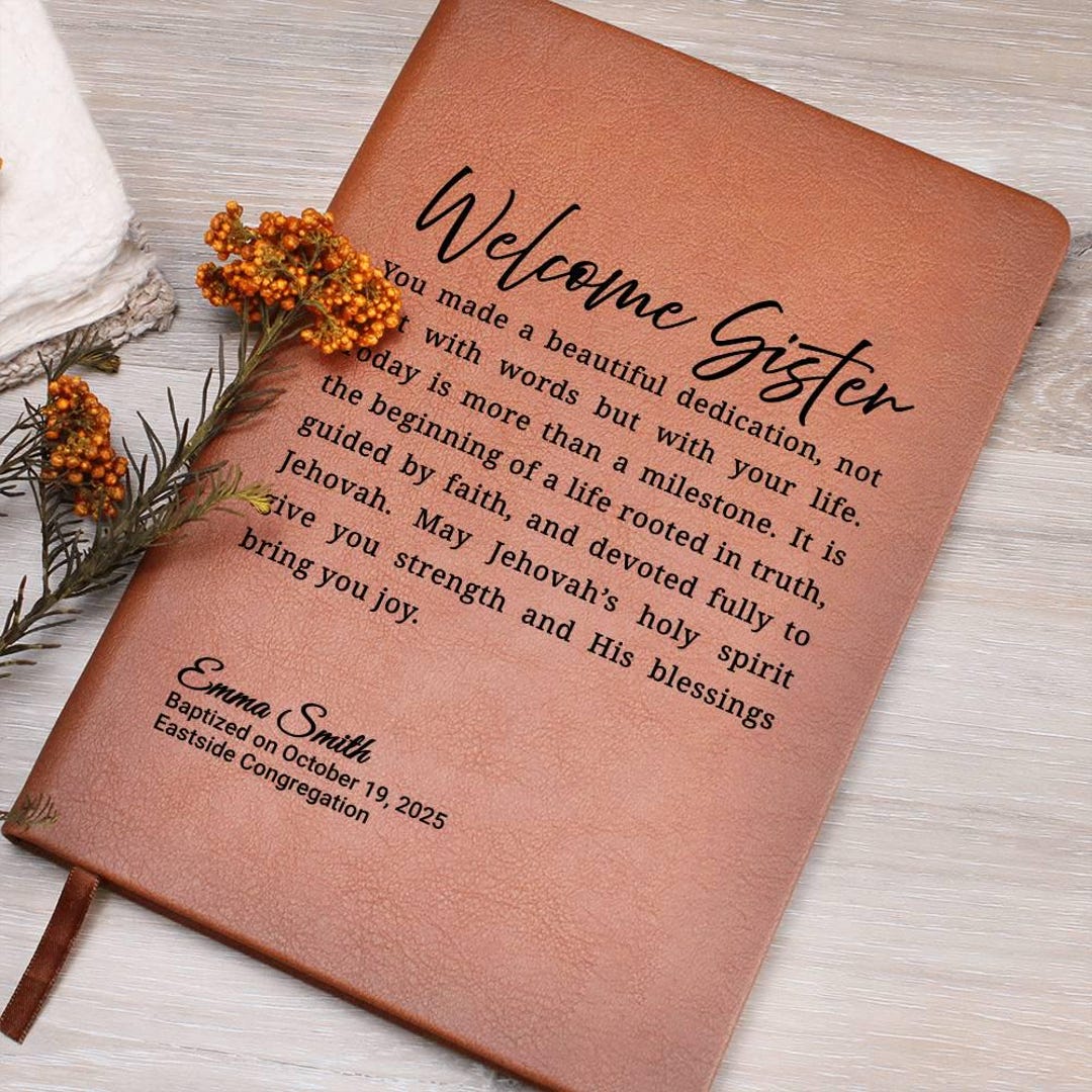 Welcome Sister Journal • JW Baptism Gift • Adult Baptism Keepsake ...