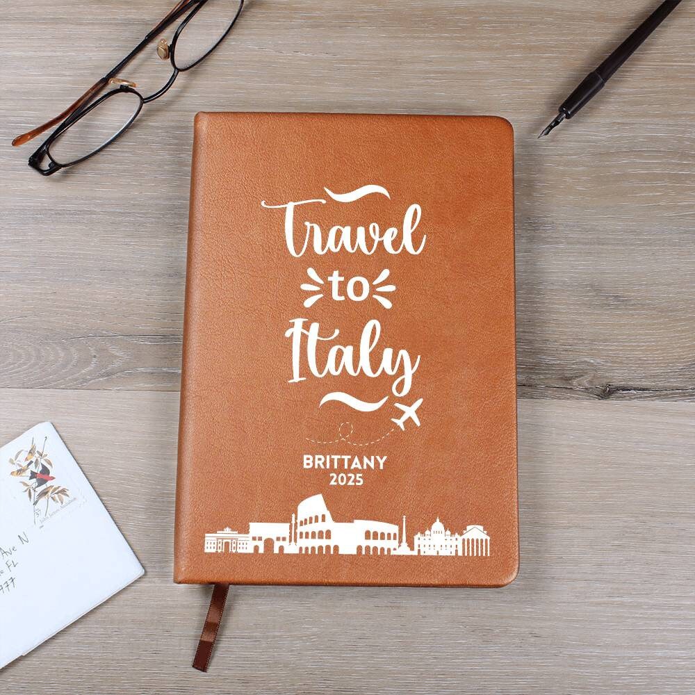 Personalized Leather Travel Journal, Wanderlust Travel Gift, Adventure Time, Daughter Graduation