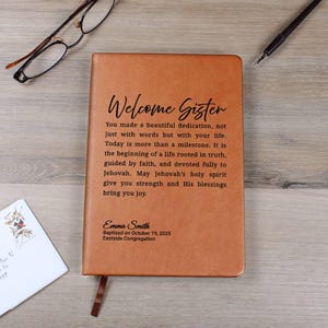Welcome Sister Journal • JW Baptism Gift • Adult Baptism Keepsake • Personalized Dedication Notebook image 2
