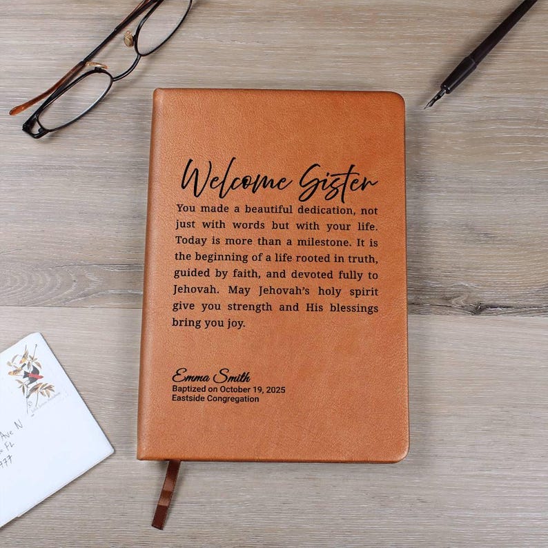 Welcome Sister Journal • JW Baptism Gift • Adult Baptism Keepsake • Personalized Dedication Notebook image 2