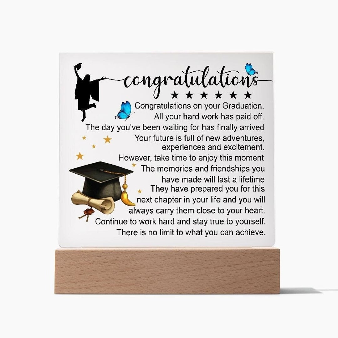 Graduation Acrylic Plaque, Congratulations Gift, High School Grad