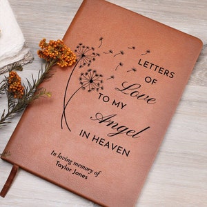 Letters To My Angel Vegan Leather Grief Journal: Remembrance Gift