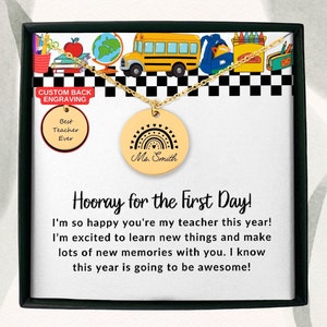 Back to School Gift for Teacher, Custom Teacher Necklace, Teacher Gift Ideas, New Teacher Gift, Gift from Student, Teacher Appreciation Gift